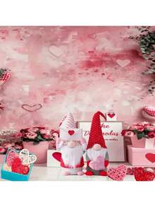 2 Heart-Shaped Dwarfs In Valentine's Day Envelopes, Polyester Holiday Decorations, No Electricity, No Feathers, Suitable For Valentine's Day, Thanksgiving Day, Anniversary And General Gifts.