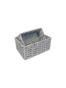 Cestino intrecciato per uso domestico, cestino di immagazzinaggio intrecciato con corda di carta, adatto per salotto, camera da letto, per contenere giochi di bambini, cestino di immagazzinaggio da tavolo