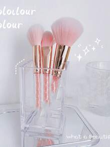 1 件学生桌面文具办公用品笔收纳盒化妆刷收纳盒、桌面收纳盒、铅笔盒、笔筒、毛绒铅笔盒、可爱铅笔盒、办公桌收纳盒、材料、记号笔收纳盒 - 透明 - 查看 2