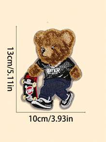 1 pieza Parche bordado de oso mini lindo, aplicación decorativa para planchar en camiseta, sudadera, chaqueta, ropa - Multicolor - Ver 15