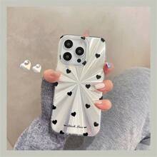 Ốp điện thoại hình trái tim màu bạc lấp lánh họa tiết đĩa CD, phù hợp với 16/7/8/11/12/13/14/15/X/XR/Xs/Plus/Max/SE2 Pro/Pro - Bạc - Xem 6