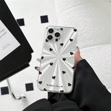 Ốp điện thoại hình trái tim màu bạc lấp lánh họa tiết đĩa CD, phù hợp với 16/7/8/11/12/13/14/15/X/XR/Xs/Plus/Max/SE2 Pro/Pro - Bạc - Xem 2