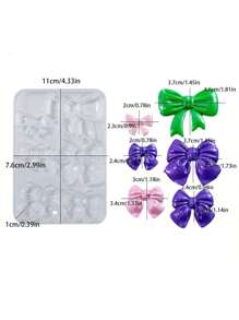 1pc 2-Style Butterfly Hairpin Silicone Mold, Hair Flower Accessory, Suitable For DIY Resin Crafters - Large and Small Bow Molds - View 9