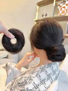 1 Miếng Máy tạo búi tóc Với Hoa & Bowknot Chi tiết , Thanh lịch Và vui tươi Thiết kế Đối với phụ nữ - màu đen - Xem 1