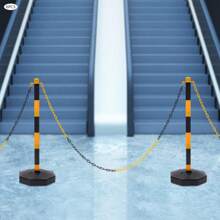 6 Pack Traffic Cones Adjustable Delineator Post Portable Parking Pole W/ Chains - 1 - View 7