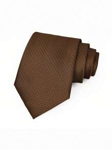 1 pieza Corbata casual y de negocios de unicolor de poliéster, a cuadros pequeños en color burdeos y negro, unisex, para todas las estaciones para hombres - Multicolor - Ver 14