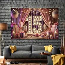 15th Luxury Birthday Celebration Banner - Polyester Party Decoration, Suitable For Home, Garden, Studio And Outdoor Events - Multi-Color Multipurpose