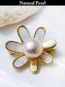 1pc Elegant Cultured Pearl Brooch Decor - Angel Wings, Ginkgo Leaf & Floral Design, Women Jewelry And Accessories For Necklaces, Scarves, Beach, Pride, Birthday, Graduation Gifts
