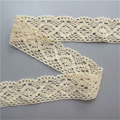 3 Yards Lace Trim Vintage Lace Ribbon Crochet Lace Scalloped Edge For Bridal Wedding Decoration Christmas Package DIY Sewing Craft Supply