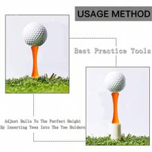 Golf Tees Unbreakable Step Down Plastic Mixed Or Same Height Value 50 Pack, 2 3/4, 2 1/4, 2, 1 3/4, 1 1/2 Inch Length Long Short Tee Blue Yellow Pink Orange Color For Practice Men Women - All 2 3/4'' in Orange - View 3