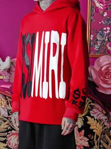 OSIMIRI Letter Print Hoodie For Both Men And Women Pullover Sweatshirt Harajuku Star Jacket Streetwear,The Best Choice For Autumn And Winter Gifts - 紅色 - 查看 3