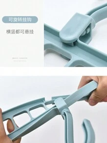 1 perchero plegable para uso doméstico, perchero de secado multifuncional, múltiples perchas para ahorrar espacio, primavera, minimalista, blusas de verano - Blanco - Ver 5