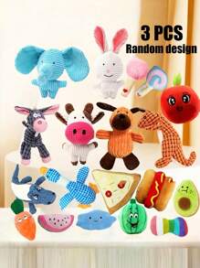5pcs Cartoon Dog Toys, Suitable For Small Dog Breeds - , Interactive And Crinkly Pet Playset, For Pets That Love To Chew Tug Of War Pet Toys With A Bell