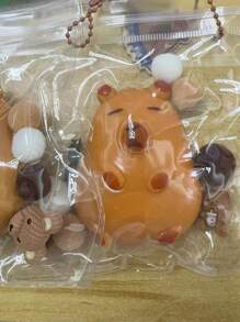 1 Stück zufälliger Stil TPR süßes Flusspferd weiches Quetschspielzeug, Weihnachtsgeschenke, Neujahrsgeschenke, Lustiges Spielzeug mit Acryl-Aufhänger, zufällige Farbe und Stil (zufällige äußere Verpackung)