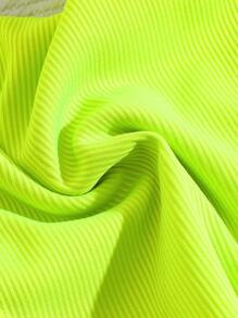 Traje de baño de una pieza con agujeros calados y costillas en color amarillo luminoso para niñas preadolescentes de 8 a 12 años