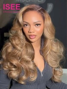 ISEE HAIR Wear Go 6X4 HD Glueless Body Wave Wig Highlight Ash Blonde Dark Roots Colored Lace Closure Human Hair 180 Density 22-28 Inch Pre Plucked & Pre Cut High Quality For Beginners - S3/14 - View 1