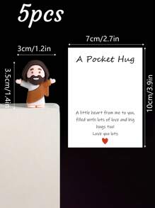 5/1 PVC Siliconen Materiaal Mini Jezus Beeld Paasdecoratie Ornament, Emotionele Ondersteuning, Emotionele Aanmoediging Cadeau Zak Knuffel Kaart, Een Beetje Dichtbij Van Mij Naar Jou, Gevuld Met Heel Veel Liefde En Dikke Knuffels Ook! Hou Heel Veel Van Jou, Jezus Zegen Je