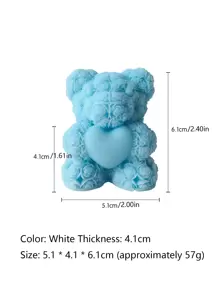 1 pieza Vela aromática en forma de oso de rosas hecha a mano DIY, decoración creativa para el dormitorio. Regalo del día de San Valentín, cumpleaños, graduación