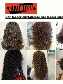 25pcs Random Color Long Hair Spiral Curl Rods, Ionic Hair Styling Tool, DIY Hairstyle Design Wool Curl Sticks - Multicolor - View 3