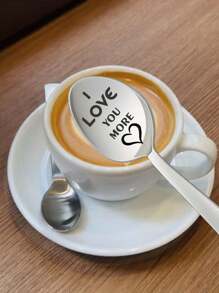 Coffee Spoon,1pc Stainless Steel Tea Spoon,Engraved Spoon Lovers Gift-Wedding Gifts For Couple-Spoon Valentine's Day Gift