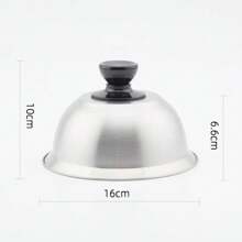 Cubiertas de Sartén de Acero Inoxidable para Barbacoa, Hamburguesas, Sándwiches, Carne, Tapas Redondas para Ollas, Cubiertas para Utensilios de Cocina, Domo para Derretir Queso - Plateado - Ver 1