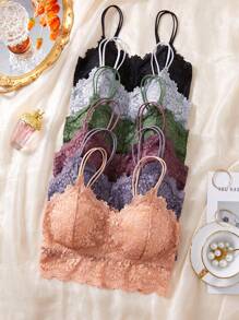 6pcs/Set Women Lace Wireless Comfortable Sexy Lingerie Bras - Nhiều màu - Xem 3