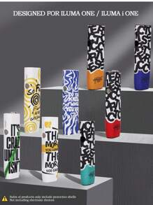1 pieza Estuche protector decorativo para el dispositivo de calentamiento sin combustión IQOS ILUMA ONE/ILUMA I ONE, accesorio de moda con impresión UV de cuero PU, duradero, opciones de multicolor, protección completa de 360 grados, absorción de impactos y antideslizante, adecuado como regalo para hombres y mujeres - un lema y serie HET - Ver 13