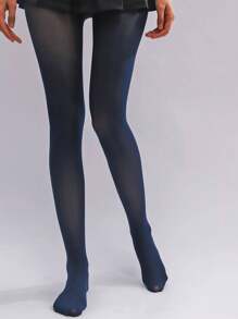 1 条宝蓝色连裤袜，简约时尚休闲装 - 藏蓝色 - 查看 2