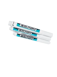 3pcs White Permanent Marker Pens - Quick Drying, Waterproof And Non-Fading, Suitable For DIY, Glass, Faux Leather, Wood, Metal Painting - Perfect For Valentine's Day, Party Crafts