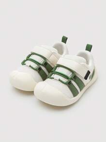 mini bala Kids' Non-Slip Walking Shoes, Breathable Lightweight Sneakers With Antibacterial Insole - White Green Tone - View 4