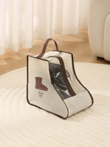 1pc Shoe Storage Bag, Large Capacity, Travel Portable Handle Transparent Visible Shoe Bag, Home Seasonal Dust Cover - Multicolor - View 6