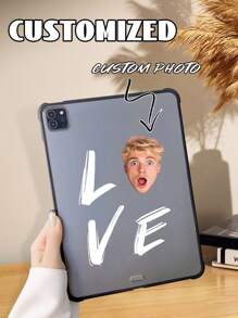 Customized Full Family Portrait Acrylic Tablet Case, Suitable For IPad Pro 13, Air 13 And Other Models, Anti-Fall Protection Shell With Love Design For Friends, Couples, Parents And Children