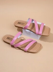 2024 Summer New Girls Woven Casual Soft Bottom Sandals