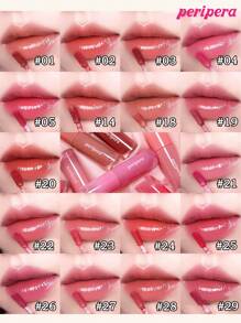 Peripera K-Beauty Tint mit Tintenfischeffekt, Water Bare Tint, Mirror Watery Lipgloss, Glass Lipgloss, Lippenvolumenvergrößernd, natürlich feuchtigkeitsspendend, leicht, strahlungsfördernd, langanhaltend, angenehm, nicht kleberig, maskenfreundlich, ohne Weißfilmbildung, K-Beauty, koreanisches Make-up