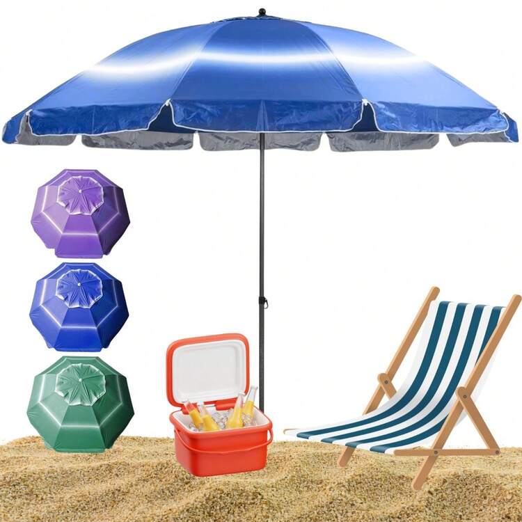 Large Giant 2.40 M Beach And Pool Umbrella Summer Items - Màu xanh lam - Xem 4