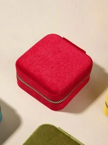 Boîte de rangement rond personnalisé avec fermeture éclair, sac de transport pour fleurs et texte, boîte de rangement en velours pour bijoux Saint-Valentin, boîte de rangement portable et compacte pour bijoux, nouvelle boîte de rangement portable ronde pour bijoux, boîte de rangement en velours pour bijoux de voyage, petit écrin rond portable de style coréen pour boucles d'oreilles, colliers, bagues et ongles, boîte de collection pour bijoux antioxydante