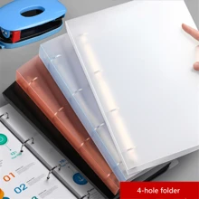 1 件 A4 文件夹，带 4 环 D 形环活页夹，透明 PP 防水 2 孔文件整理器，返校，学校用品 - 彩色 - 查看 5