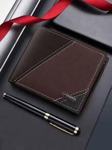 Men's Business Bi-Fold Wallet Patchwork Classic Soft Leather Wallet With Large Capacity Multi Card Slots Credit Card Holder Halloween Christmas Gifts Gift Thanksgiving Vintage For Men Wallet Purse Wallet Men Wallet Leather