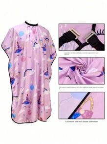 1pc Salon Professional Cutting Hair Apron, Hair Cutting Cape, Non-Stick Hair Trim Smock Apron, Suitable For Hair Salon, Daily Use, And Gift For Friends - Multicolor - View 2