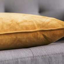 1pc Velvet Edged Square Cushion Cover, Solid Color, For Sofa, Bedroom, Car, 18x18 Inch (45x45cm)