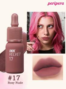 Peripera K-Beauty Ink 丝绒唇膏，高色素色，持久，轻盈，无麸质，不含防腐剂，丝绒哑光唇膏，液体唇膏，顺滑，持久，韩国美容，韩国化妆品