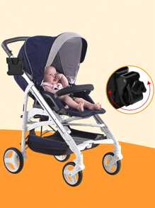 1pc2 In 1 Stroller Cup Holder With Phone Holder, Baby Stroller Cup Holder With Phone Holder For Universal Stroller And Water Bottle Cup Holder With Cut-Out Star And Moon Pattern - Black Star and Moon Cup Holder - View 7