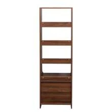 Night Stand With Bookshelf, Night Stand With 2 Storage Drawers For Bedroom, Storage Shelves And Drawers For Living Room