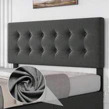 Queen Size Bed Frame With Headboard,Linen Upholstered Platform Bed Frame With 4 Storage Drawers,Button Tufted Style,No Box Spring Needed - Màu xám đen - Xem 6