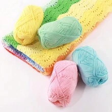 Set de 10 ovillos de hilo de 4 cabos, suave y amigable con la piel, para ganchillo manual DIY de bolsos, accesorios, mantas, chales, sombreros, flores, etc. (Longitud aproximada 1120m/1224.8yds, Peso aproximado 400g/14.1oz)