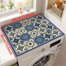 1pc Boho Print Washing Machine Dust Cover Pad,Countertop Absorbent Table Mat,Absorbent & Quick-Dry Fridge Mat, Microwave Oven Dust Cover,Soft Diatom Mud Drainage Pad,Non-Slip Super Absorbent And Wear-Resistant Dish-Washing Dry Pad,19.7*23.6 Inch Modern Washing Machine & Dryer Top Cover,Suitable For Laundry Room And Kitchen For School,Office,Household,Travel,Bag,Organizer,Storage