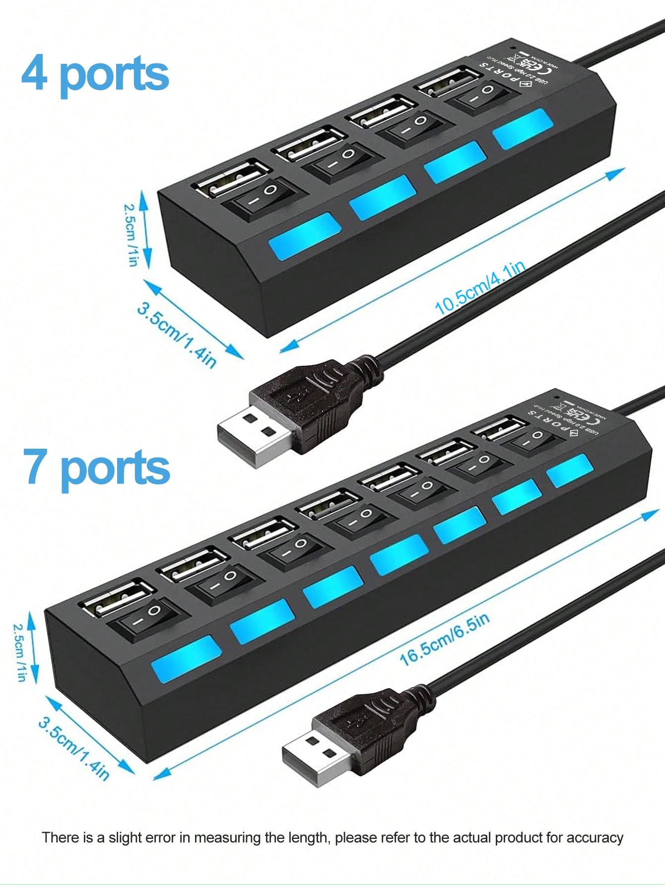 محور يو اس بي متعدد المنافذ 7 في 1 – موزّع يو اس ب...
