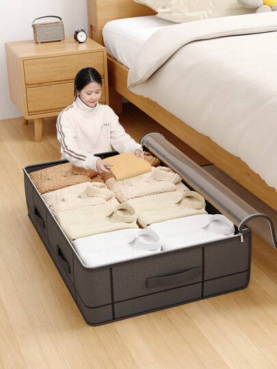 1PC Bedroom Storage Gods, Large-Capacity Bedding Organizer, Multi-Functional Storage Bag Under The Bed, Clothing Storage Bag, Simple Home Organization Good Helper, Make Your Space Well Organized, Fabric Folding Storage Box, Space Magician, Convenient Access, Seasonal Worry-Free.,Boho Vibes