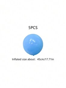 5pcs 18inch Light Blue Latex Balloons, Suitable For Wedding, Birthday, Valentine's Day Party Decorations - Light Blue - View 4