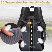 NetHong 20L Large Bag Waterproof Backpack Camping Hiking Walking Outdoor Travel Rucksack - Black - View 8